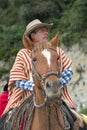 Indigenous quechua cowboy in Ecuador