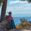 Indigenous Quechua Woman, Titicaca Lake, Peru Royalty Free Stock Photo