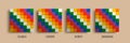 Whipala south america indian region flag set