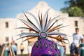 Indigenous Woman Dances at the Alamo, San Antonio Royalty Free Stock Photo