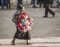 Indigenous woman selling handcrafts in the street of Chiapas