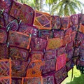 Needlework of Kuna women, traditional art work, Panama, Molas Royalty Free Stock Photo