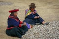 Indigenous women with potato harvest in Peru Royalty Free Stock Photo