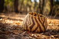 indigenous woven basket on grass Royalty Free Stock Photo