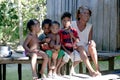 Indigenous Family - Amazonia Royalty Free Stock Photo