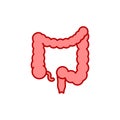 Indigestion line color icon. Human organ concept.
