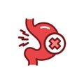 Indigestion line icon. Isolated vector element.