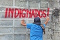 Indignados protester graffiti