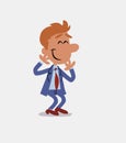 Indignant businessman in isolated vector illustration Royalty Free Stock Photo