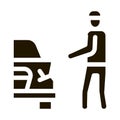 indignant driver of broken car bumper icon Vector Glyph Illustration