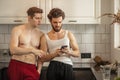 Indignant gay jealous of his boyfriend for another