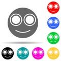 an indignant smiley multi color style icon. Simple thin line, outline vector of web icons for ui and ux, website or mobile