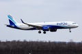 IndiGo Airlines Airbus A321 NEO passenger plane and aircraft at Budapest Airport. Evacuation special flight for indian citizens