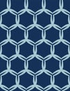 Indigo blue abstract organic cut dotty circles. Vector pattern seamless background. Hand drawn textured style. Polka dot Royalty Free Stock Photo