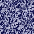 Indigo blue batik dyed effect texture background. Seamless japanese style repeat pattern swatch. Painterly brush strokes