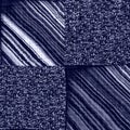 Indigo blue batik stripe dyed effect texture background. Seamless japanese patchwork quilt repeat pattern swatch. Wax