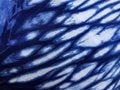 Indigo blue fabric tie dye pattern background.