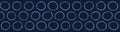 Indigo blue hand drawn spotted polka dot circles seamless border pattern.