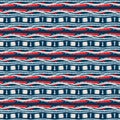 Indigo blue horizontal broken stripe nautical seamless pattern. Modern marine line striped sailor print. Classic