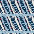 Indigo blue horizontal broken stripe nautical seamless pattern. Modern marine line striped sailor print. Classic