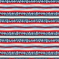 Indigo blue horizontal broken stripe nautical seamless pattern. Modern marine line striped sailor print. Classic