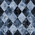 Indigo blue navy vintage grunge argyle seamless plaid pattern. Watercolor hand drawn background Royalty Free Stock Photo