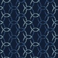 Indigo Blue Net Pattern Seamless Vector Pattern Hand Drawn Interlocking Royalty Free Stock Photo