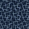 Indigo Blue Net Pattern Seamless Vector Pattern. Hand Drawn Interlocking Royalty Free Stock Photo