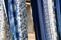 Indigo blue and white printed calico - a traditional cotton fabric produced in Wuzhen, China