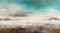 Abstract Snowy Landscape Painting By Sylvia Truffas