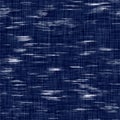 Indigo blue woven boro cotton dyed effect texture background. Seamless japanese repeat batik pattern swatch. Wrinkled