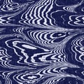 Indigo blue woven wave stripe. Dyed cotton effect texture background. Seamless japanese repeat batik pattern swatch Royalty Free Stock Photo