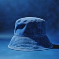 Indigo Bucket Hat: Subtle Shading And Meticulous Photorealism