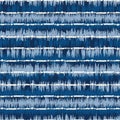 Indigo Classic Blue Tie Dye Icat Irregular Horizontal Stripes Vector Seamless Pattern Royalty Free Stock Photo