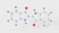 indigo dye molecule 3d, molecular structure, ball and stick model, structural chemical formula indigotin