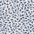 Indigo dyed fabric leaf pattern texture. Seamless textile fashion cloth dye resist all over print. Japanese kimono block