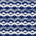 Indigo dyed fabric stripe line pattern texture. Seamless textile fashion cloth dye resist all over print. Japanese