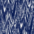 Indigo dyed fabric stripe line pattern texture. Seamless textile fashion cloth dye resist all over print. Japanese