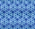 Indigo dyed textile seamless pattern. Ethnic ikat style background