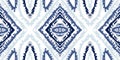 Indigo Elegant Batik Vector Seamless Pattern. Royalty Free Stock Photo
