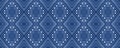 Indigo Ethnic Ornament. Seamless American Textile