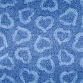 Indigo heart seamless pattern. Hearts texture. Blue background for design love prints. Modern stylish shibori denim fabric. Irregu