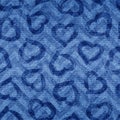 Indigo heart seamless pattern. Hearts texture. Blue background for design love prints. Modern stylish shibori denim fabric. Irregu