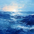 Indigo Impressionism Seascape Abstract Painting