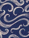 Indigo navy blue pattern abstract grunge geomatric swirl and splash watercolor beautiful shibori tie dye paint Texture decoration Royalty Free Stock Photo
