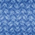 Indigo paw print. Pets seamless pattern. Paw texture. Cute blue background for dog or cat. Modern denim fabric. Irregular repeat c Royalty Free Stock Photo