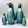 Indigo Penguin: Life-size Turquoise Penguins With Intricate Designs