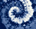 Indigo Round. Bohemian Tye Dye. Blue Circle Royalty Free Stock Photo