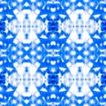 Indigo Seamless Boho. Shibori Pattern. Blue Bohemian Fashion. American rug. Watercolor Splash. Seamless Boho. Indigo Tie Dye Grung