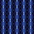 Indigo seamless embroidery pattern. Blue ikat ethnic ornament. Geometric embroidery style. Seamless striped pattern. Design for Royalty Free Stock Photo
